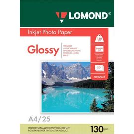  Фотобумага Lomond 0102041 A4/130г/м2/25л./белый глянцевое для струйной печати 