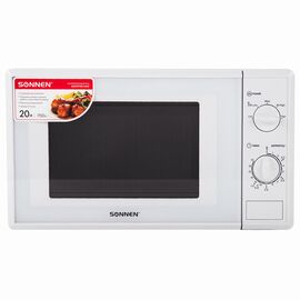  Микроволновая печь SONNEN MW2070B-5MW, 20л, 700Вт, таймер, механическое управление, белая, 454654 