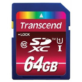  Карта памяти SDXC Transcend Ultimate, 64 Гб, UHS-I Class 10 U1, чтение: до 90Мб/с 