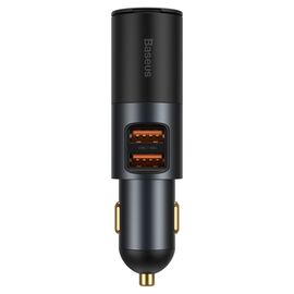  Автомобильное зарядное устройство BASEUS Share Together Port, 2xUSB + прикуриватель, 3A, 120W, черный 