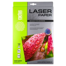  Фотобумага Cactus CS-LPA4160100 A4/160г/м2/100л/белый глянцевое для лазерной печати 