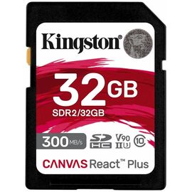  Карта памяти Kingston Canvas React Plus (SDR2/32GB) 32GB SDHC UHS-II 300R/260W U3 V90 