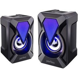  Акустическая система 2.0 Perfeo "FLAMES", 2.0, мощность 2х3 Вт, USB, чёрн, Game Design, LED подсветка 7 цв (PF_4439) 