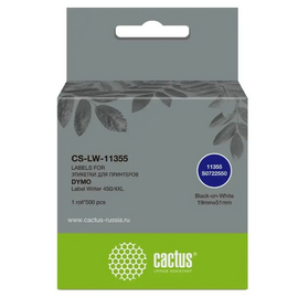  Этикетки Cactus CS-LW-11355 сег 51x19мм черный белый 500шт/рул Dymo Label Writer 450/4XL 