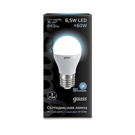  Лампочка Gauss 105102207 Шар E27 6.5W 