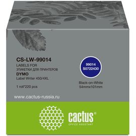  Этикетки Cactus CS-LW-99014 сег.101x54мм черный белый 220шт/рул Dymo Label Writer 450/4XL 