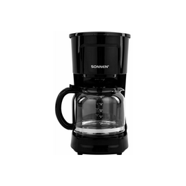  Кофеварка капельная SONNEN CM1095 (456334) 900Вт, объем 1,8л, подогрев кофе, противокапельная система, черная 