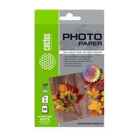  Фотобумага Cactus CS-MA622050DS 10x15/220г/м2/50л/белый матовое/матовое для струйной печати 