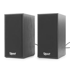  Gembird SPK-203, МДФ, черный ,2х3 Вт, регулятор громкости, USB-питание 