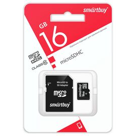  Карта памяти Smartbuy (SB16GBSDCL10-01) 16GB microSDHC Class 10 (SD адаптер) 