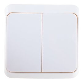  Выключатель SMARTBUY Юпитер SBE-03w-10-SW2-0 2-клавишный 10А, ОУ, белый 1/10 