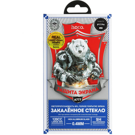  Защитное стекло HOCO A777 Bear Shield для Apple iPhone 17 Pro, черная рамка, 0.40мм 