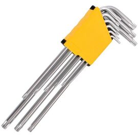  Набор ключей Torx Deli DL3095 сверхдлинных 9шт размеры Т10,Т15,Т20,Т25,Т27,Т30,Т40,Т45,Т50, пластиковый держатель 