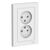  Розетка Systeme Electric Atlasdesign ATN000120 2-м С/У 16А IP20 без заземл. в сборе бел. 1/15/90 