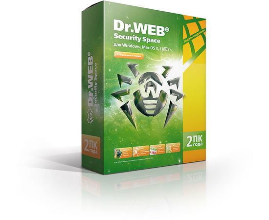  ПО Dr.Web Security Space (КЗ), 2 ПК/2 года либо 1 ПК/4 года, DVD, коробка (BHW-B-24M-2-A3) 