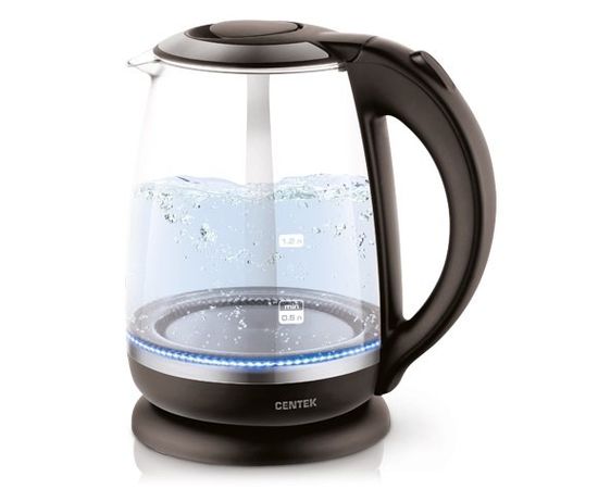  Чайник Centek CT-0015 <Sevilla> стекло, 2.0л, 2200Вт, внутрення LED подсветка, кнопка 
