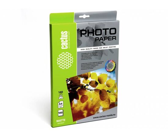  Фотобумага Cactus CS-MA4140100 A4/140г/м2/100л/белый матовое для струйной печати 