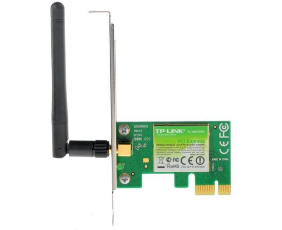  TP-LINK TL-WN781ND, Wi-Fi PCI-E Адаптер, 150Mbps, Atheros, 1T1R, 2.4GHz, 802.11n/g/b, 1 detachable antenna 