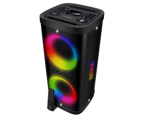  Портативная акустика SVEN PS-950, черный (160 Вт, TWS, Waterproof(IPx4), Bluetooth, FM, USB, microSD, LED-дисплей,8800мА*ч) 