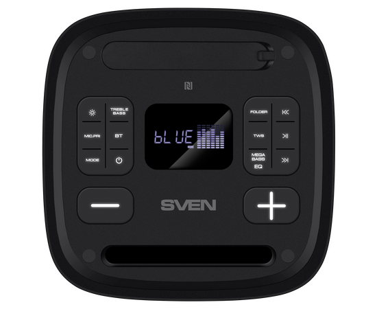  Портативная акустика SVEN PS-950, черный (160 Вт, TWS, Waterproof(IPx4), Bluetooth, FM, USB, microSD, LED-дисплей,8800мА*ч) 