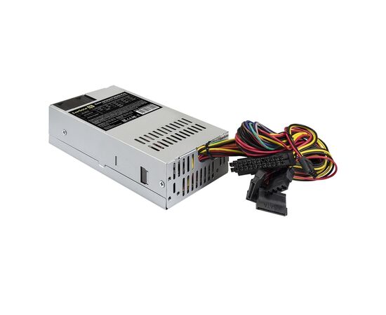  Блок питания ExeGate F350AS EX292231RUS 350W (Flex ATX, for ITX case, APFC, КПД 80проц. (80 Plus), 4cm fan, 24pin, (4+4)pin, PCI-E, 3xSATA, 2xIDE) 