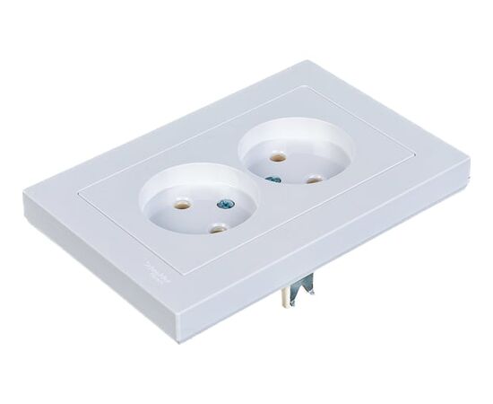  Розетка Systeme Electric Atlasdesign ATN000120 2-м С/У 16А IP20 без заземл. в сборе бел. 1/15/90 