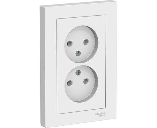  Розетка Systeme Electric Atlasdesign ATN000120 2-м С/У 16А IP20 без заземл. в сборе бел. 1/15/90 